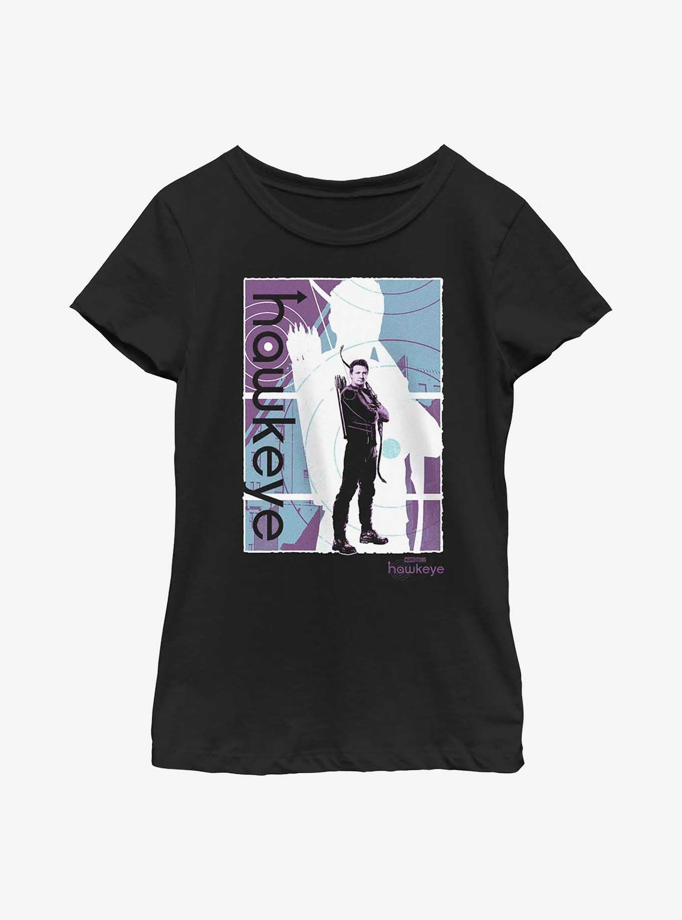 Marvel Hawkeye Pop Poster Youth Girls T-Shirt, BLACK, hi-res view 1