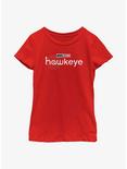 Marvel Hawkeye White Logo Youth Girls T-Shirt, RED, hi-res