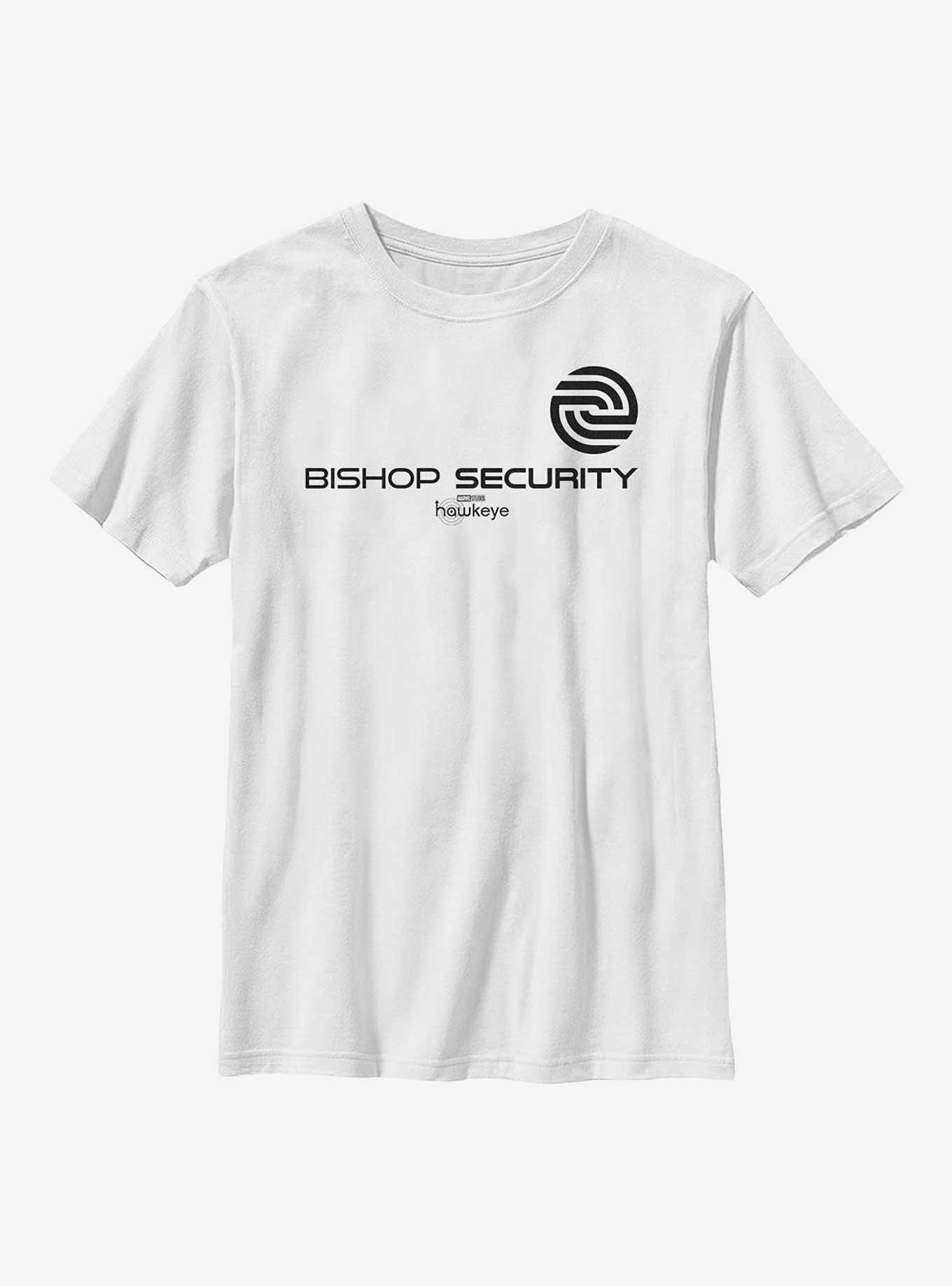 Marvel Hawkeye Bishop Security Logo Youth T-Shirt, WHITE, hi-res