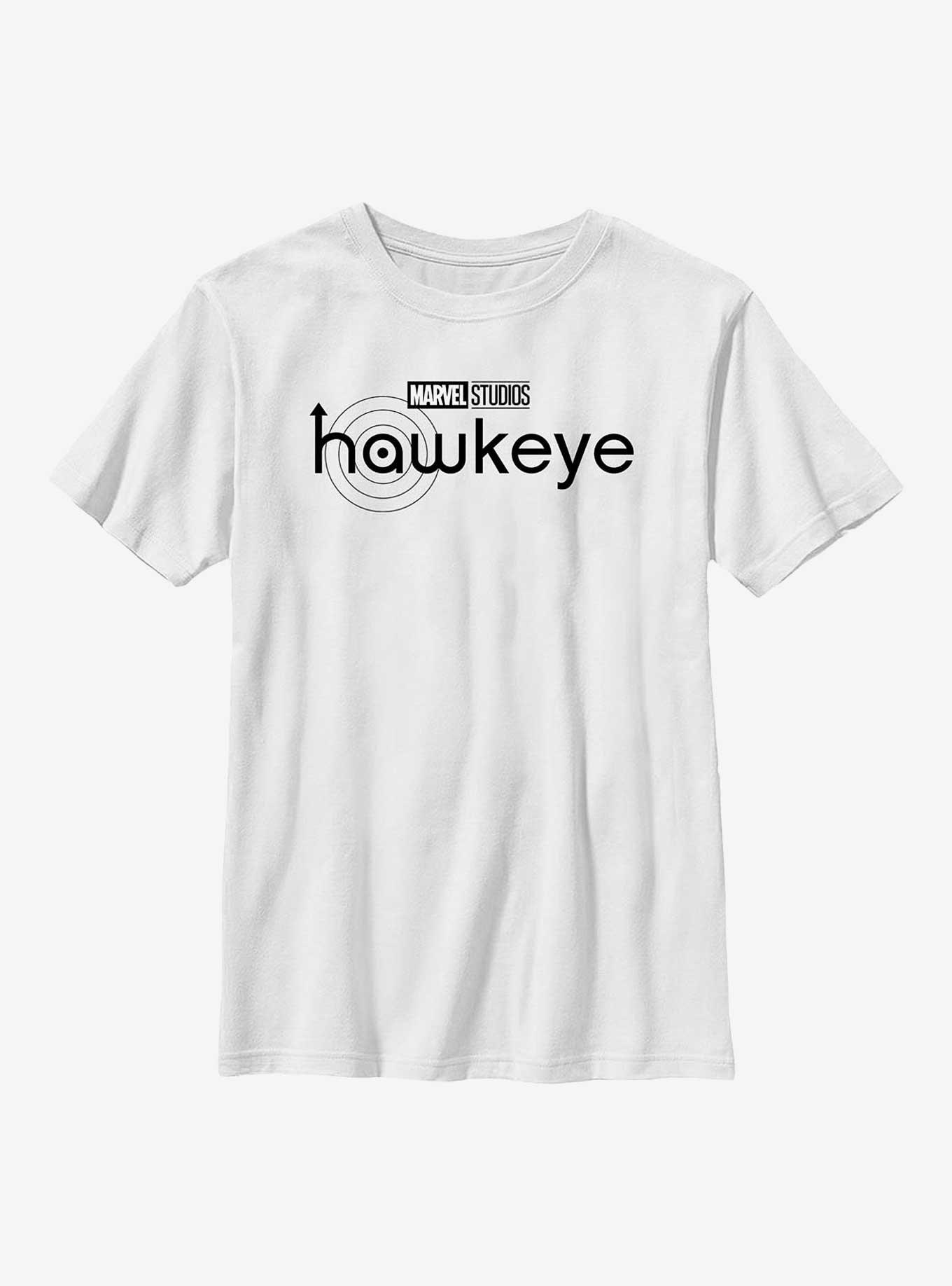 Marvel Hawkeye Black Logo Youth T-Shirt, WHITE, hi-res