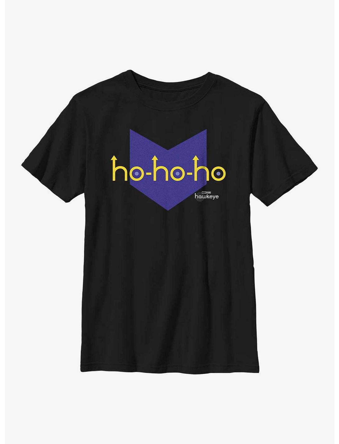 Marvel Hawkeye Ho Ho Ho Logo Youth T-Shirt, BLACK, hi-res
