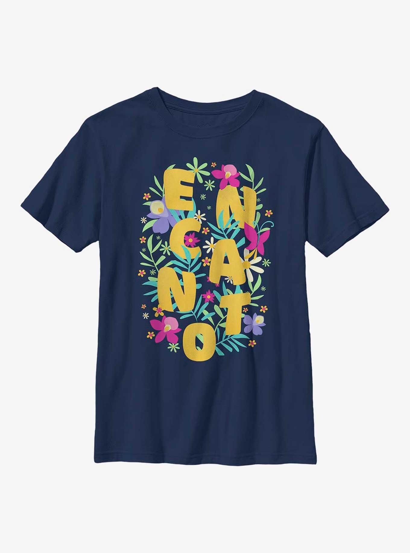 Disney Encanto Flower Arrangement Youth T-Shirt, NAVY, hi-res