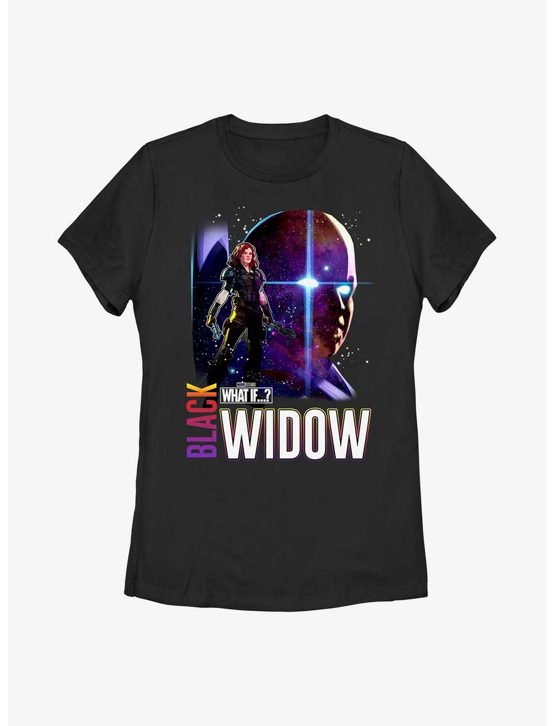 Marvel What If?? Post Apocalyptic Black Widow & The Watcher Womens T-Shirt, BLACK, hi-res