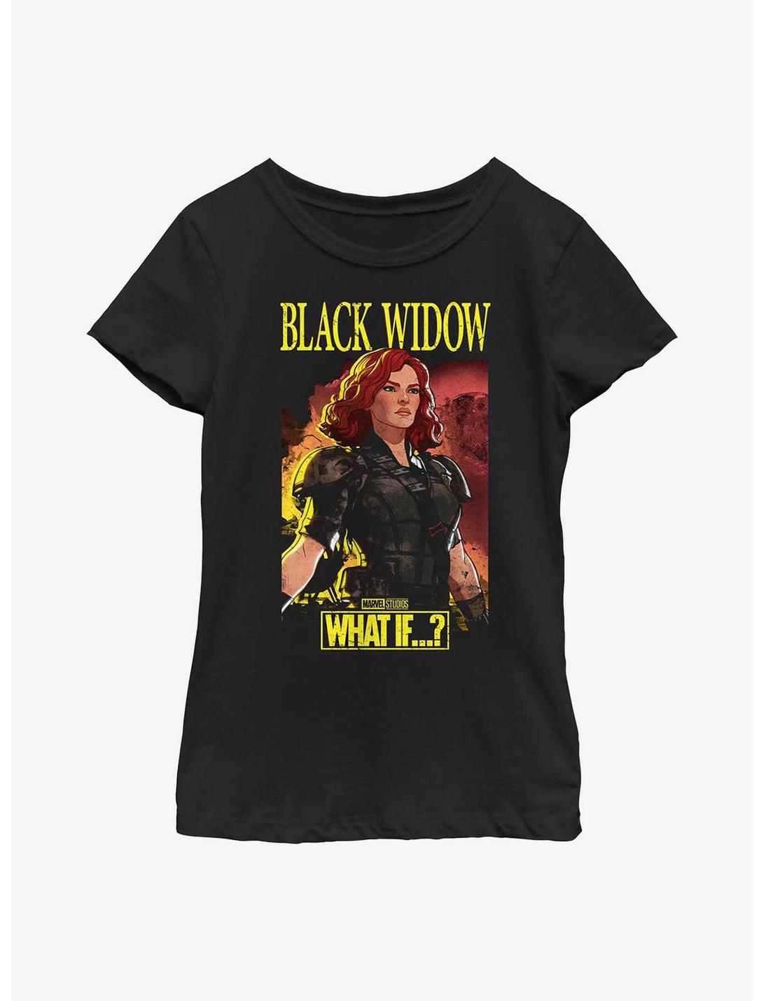 Marvel What If?? Black Widow Apocalyptic Suit Youth Girls T-Shirt, BLACK, hi-res