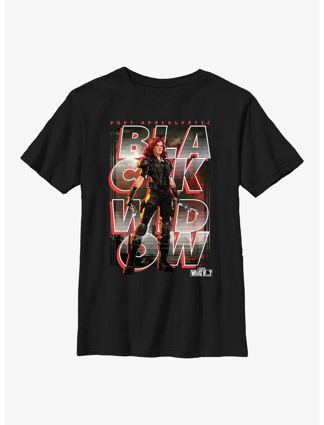 Marvel What If?? Black Widow Post Apocalyptic Key Art Youth T-Shirt, BLACK, hi-res