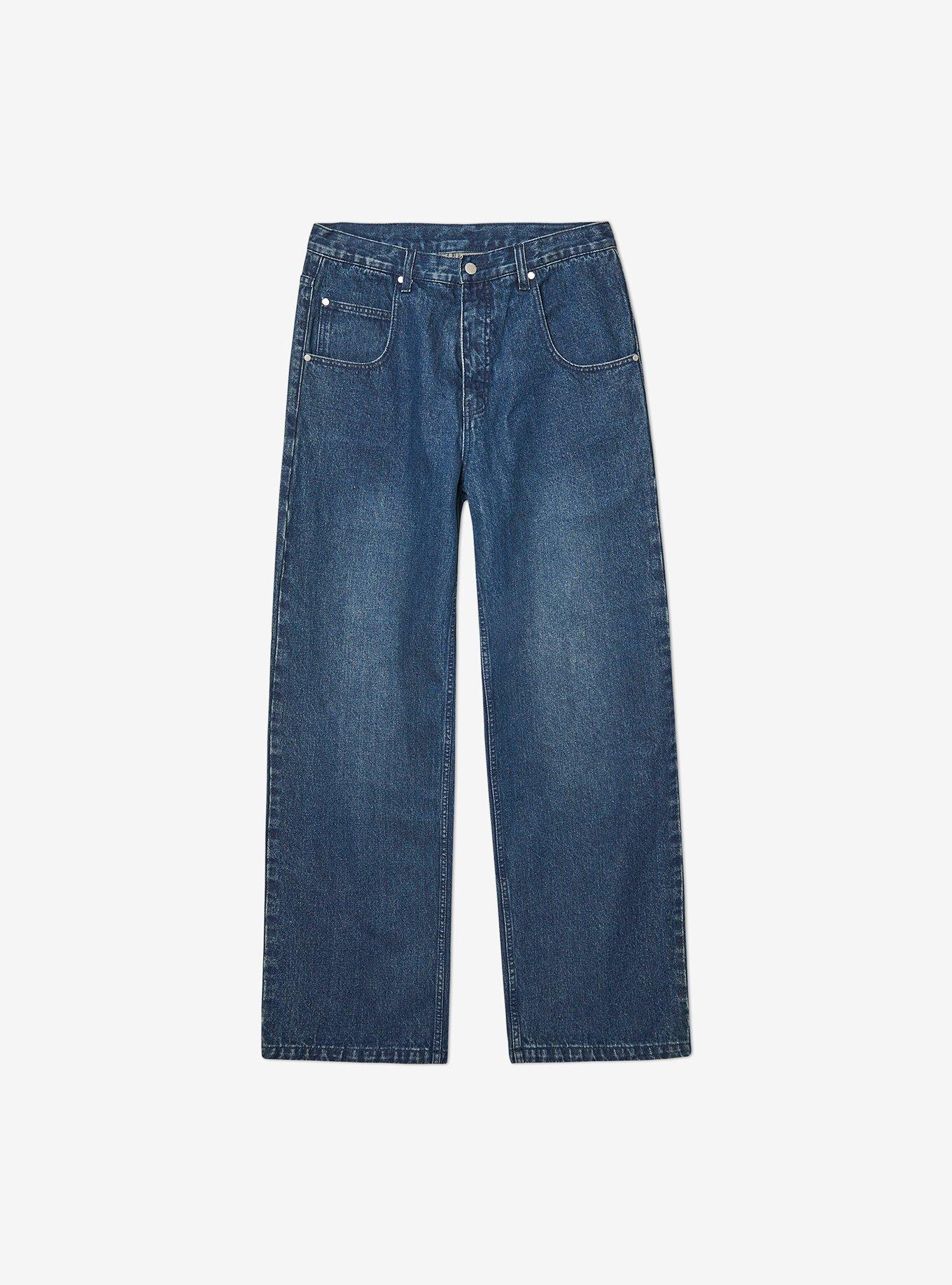 WESC Jay Wide Leg Denim Jeans, BLUE, hi-res