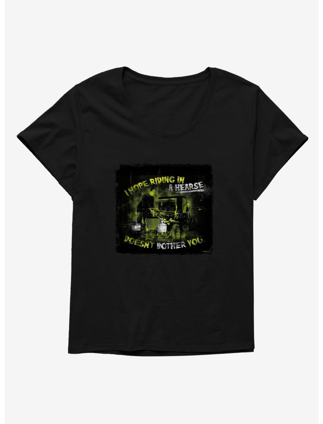 The Munsters Riding A Hearse Womens T-Shirt Plus Size, BLACK, hi-res
