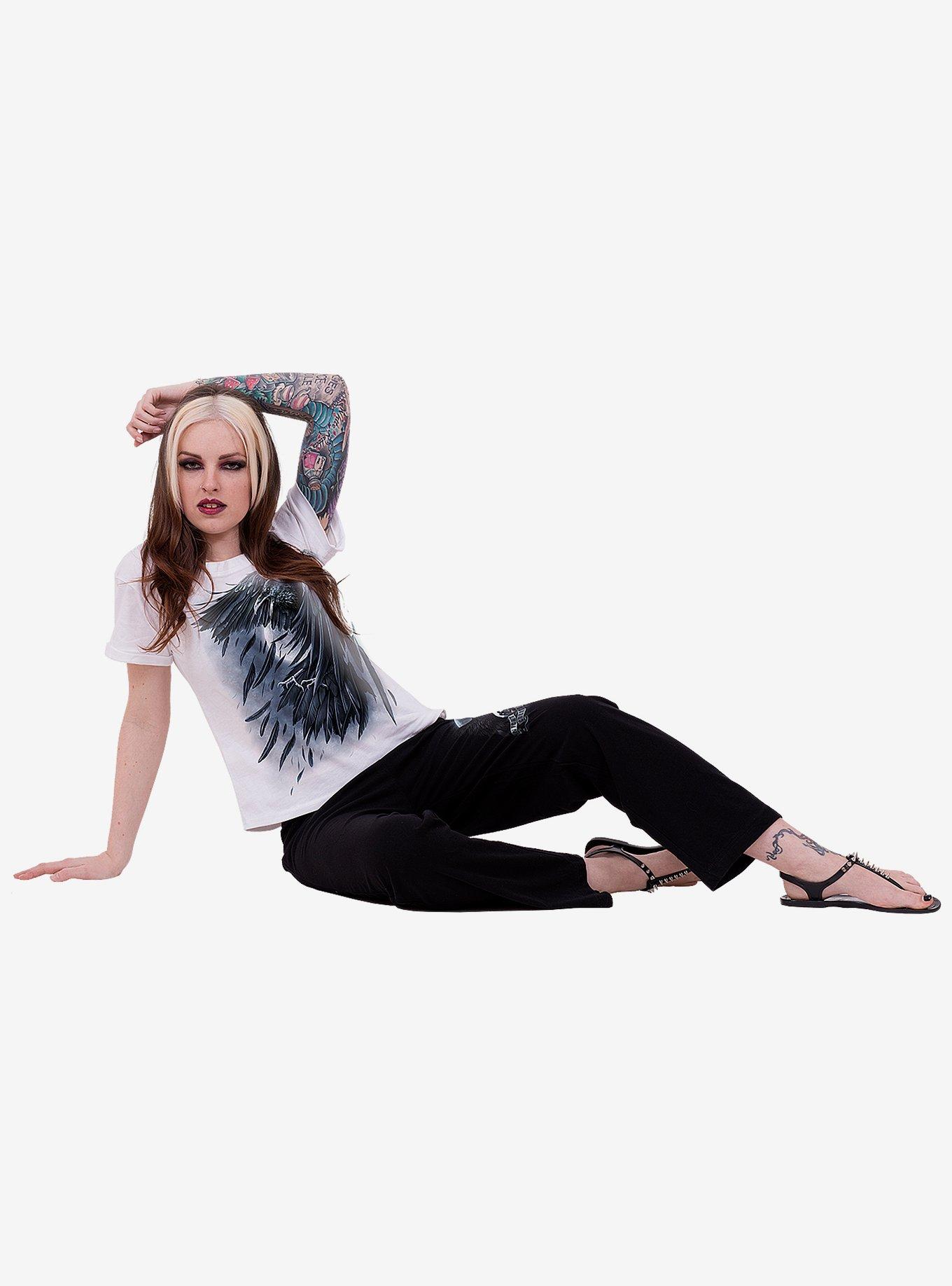 Raven Heart 4 PC Gothic Pajama Set, BLACK, hi-res