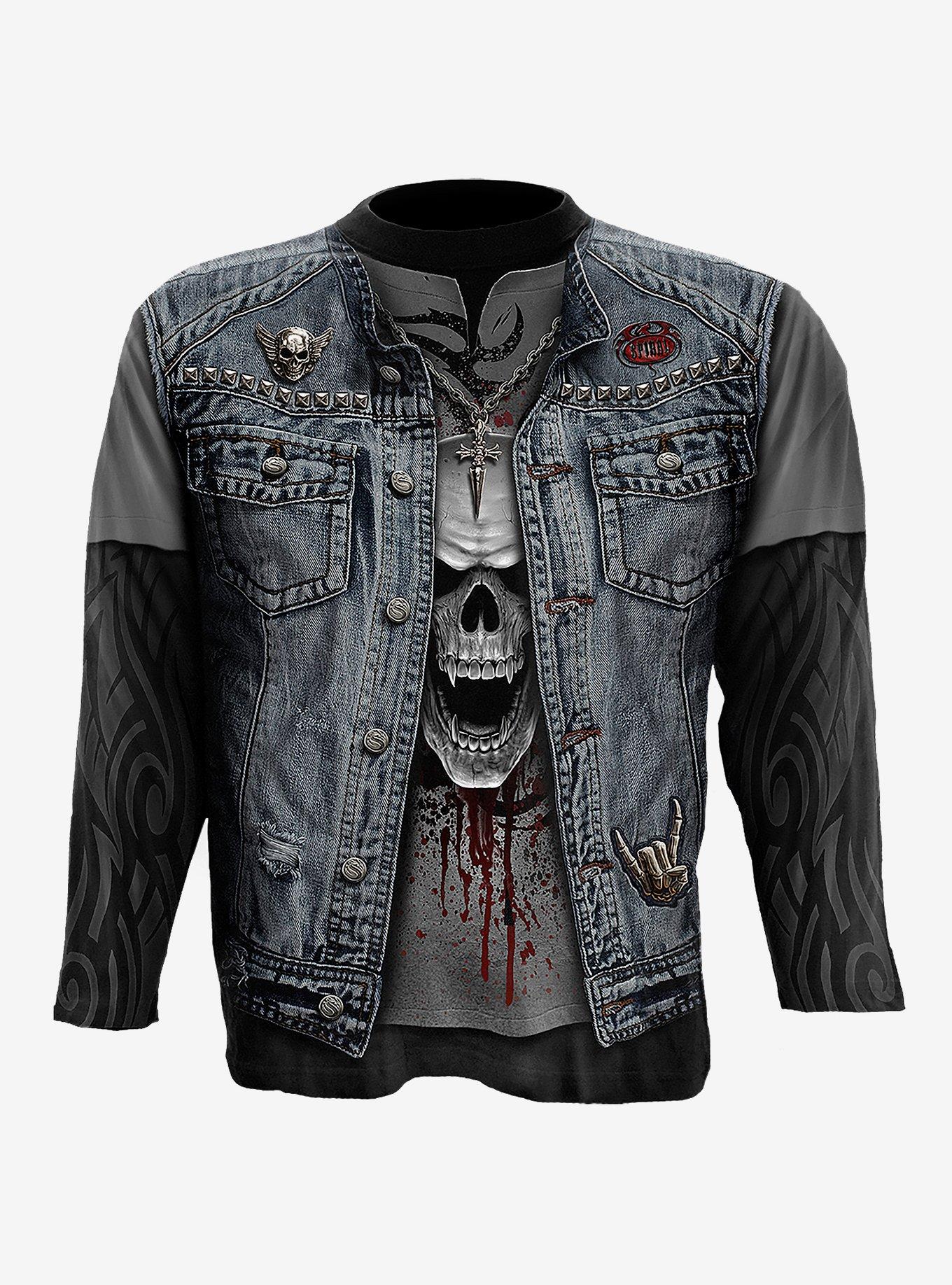 Thrash Metal Allover Long-Sleeve T-Shirt, BLACK, hi-res