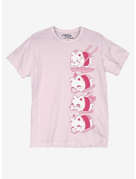Tasty Peach Sushi Cats Girls T-Shirt, , hi-res