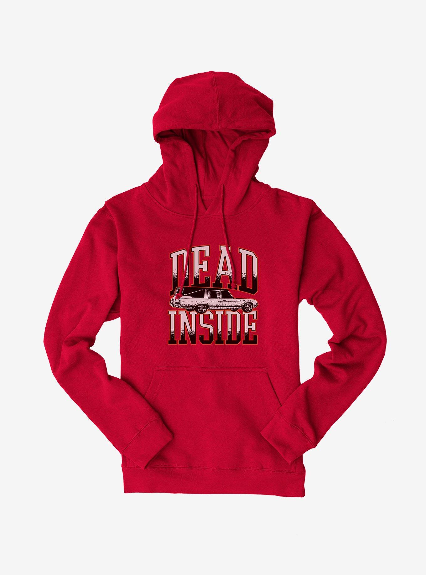 Black hoodie best sale with red inside