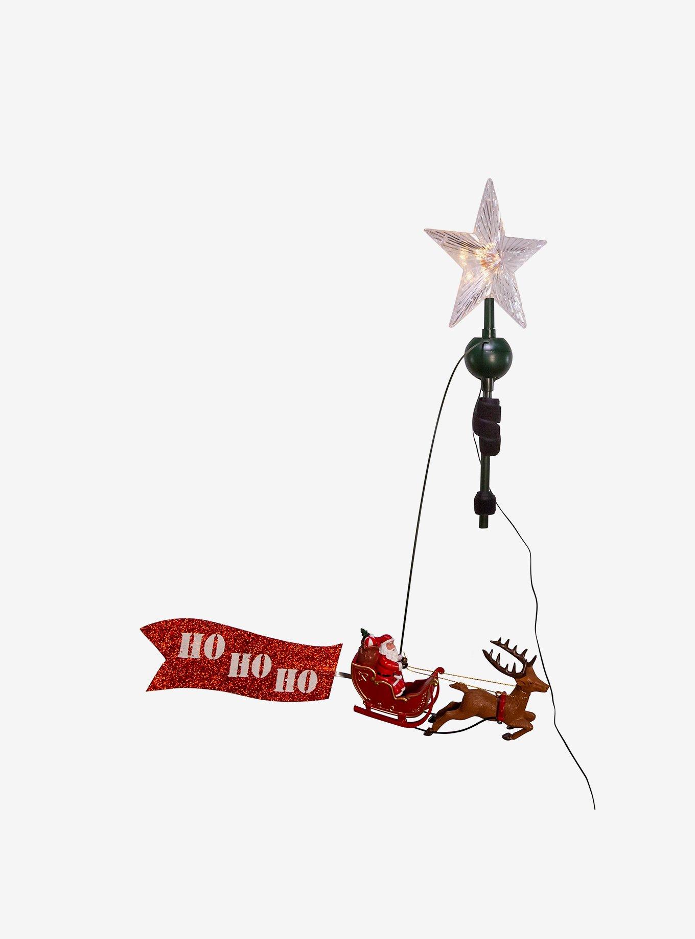 LED Star Tree Topper With Rotating Santa, , hi-res