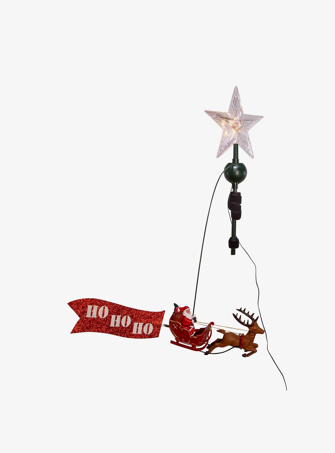 LED Star Tree Topper With Rotating Santa, , hi-res