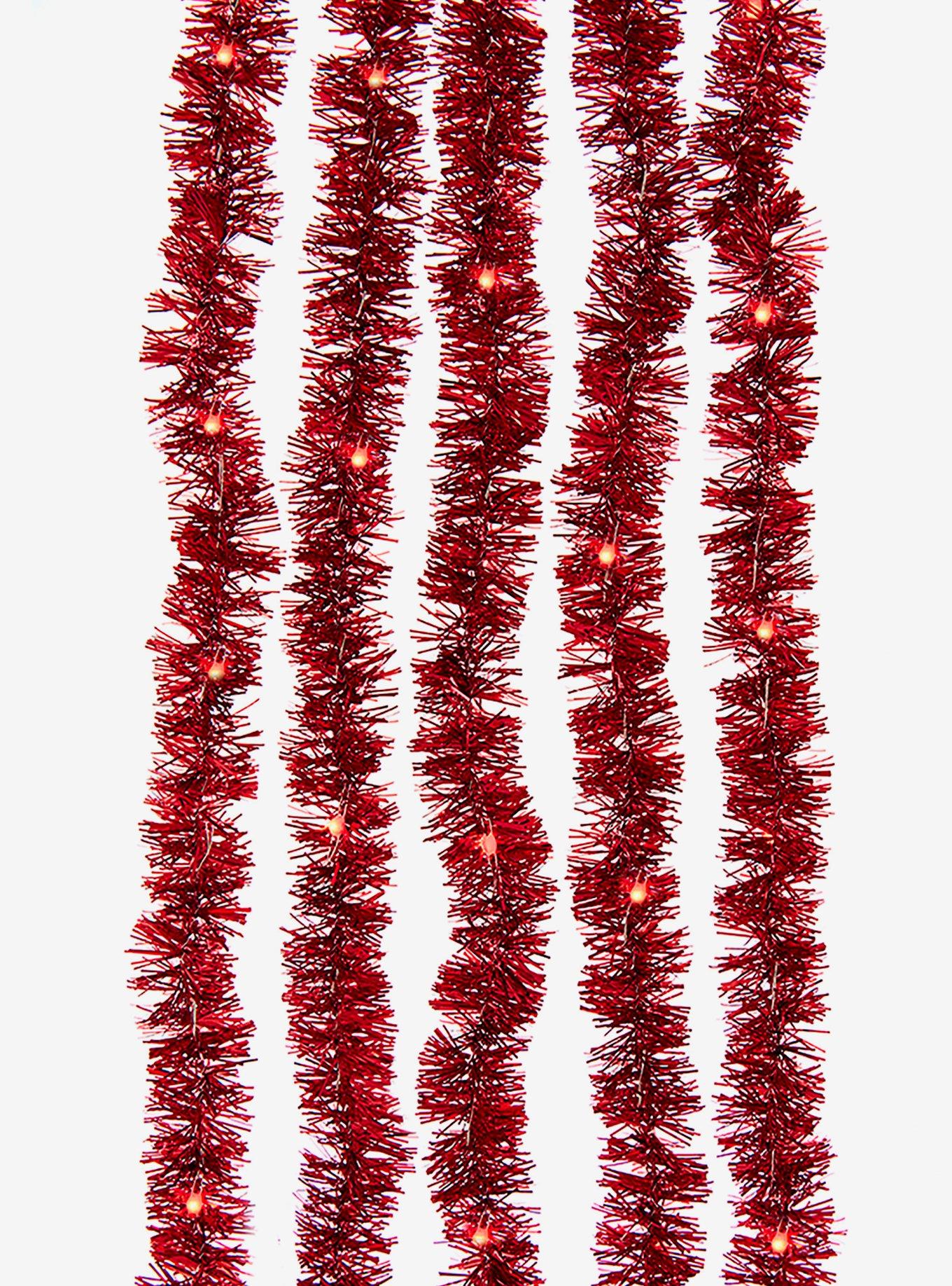 Light Red Led Tinsel Cascade Light Set, , hi-res