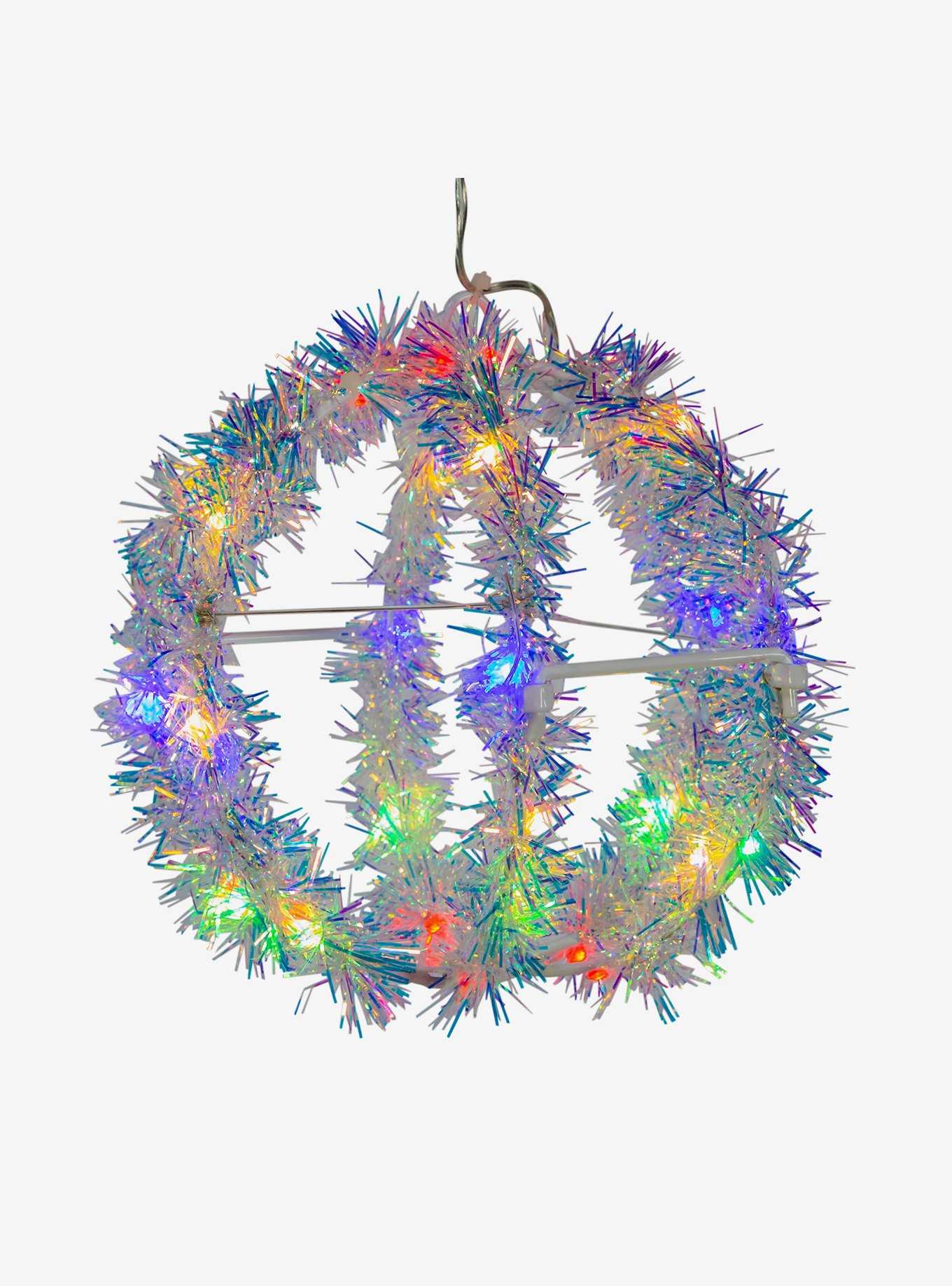 Multicolor 6 inch Led Tinsel Foldable Sphere, , hi-res