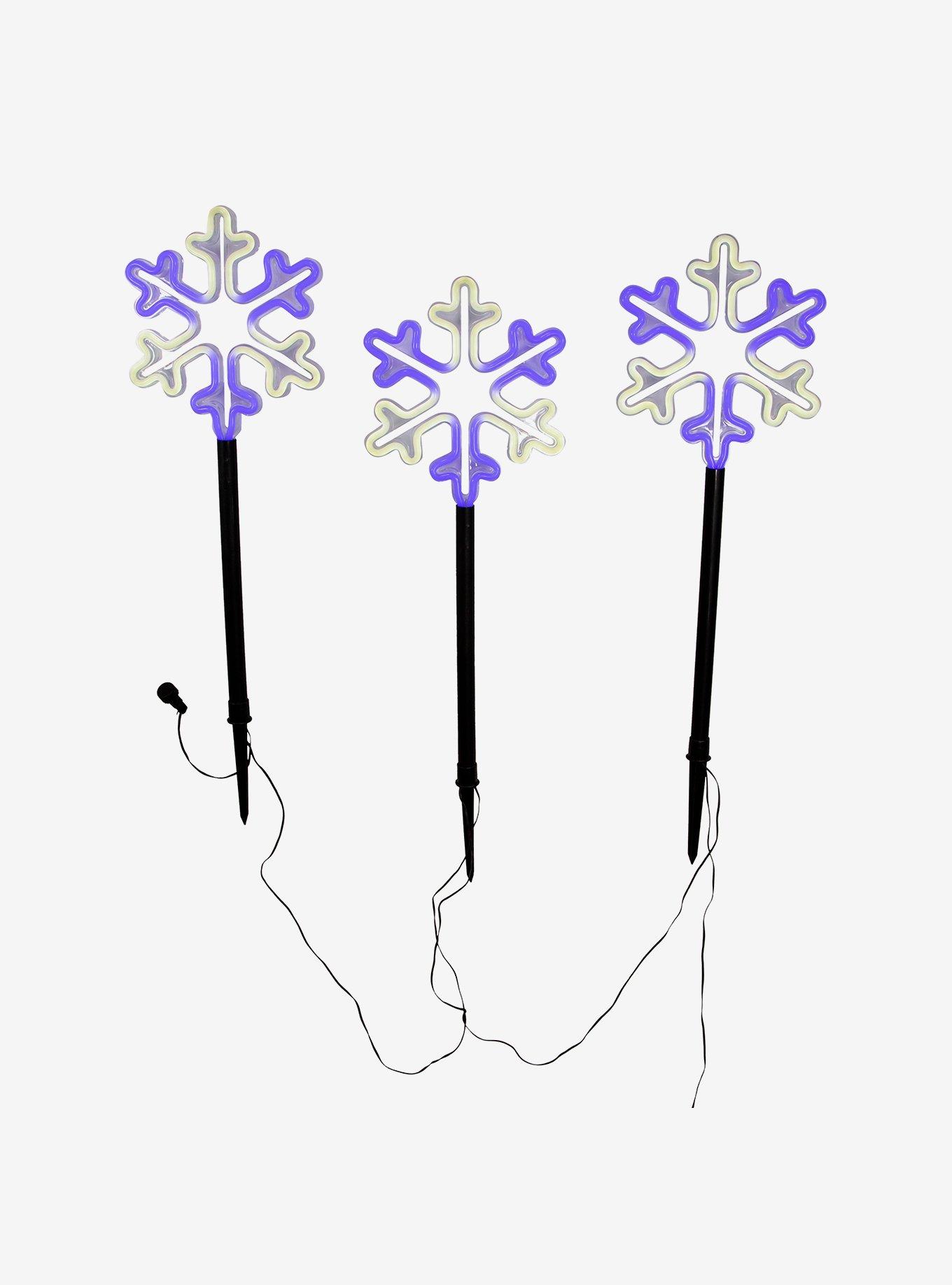 Multicolor Led Snowflake Yard Stake Set, , hi-res