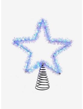 Tinsel Star Tree Topper With Cool White Led Lights, , hi-res