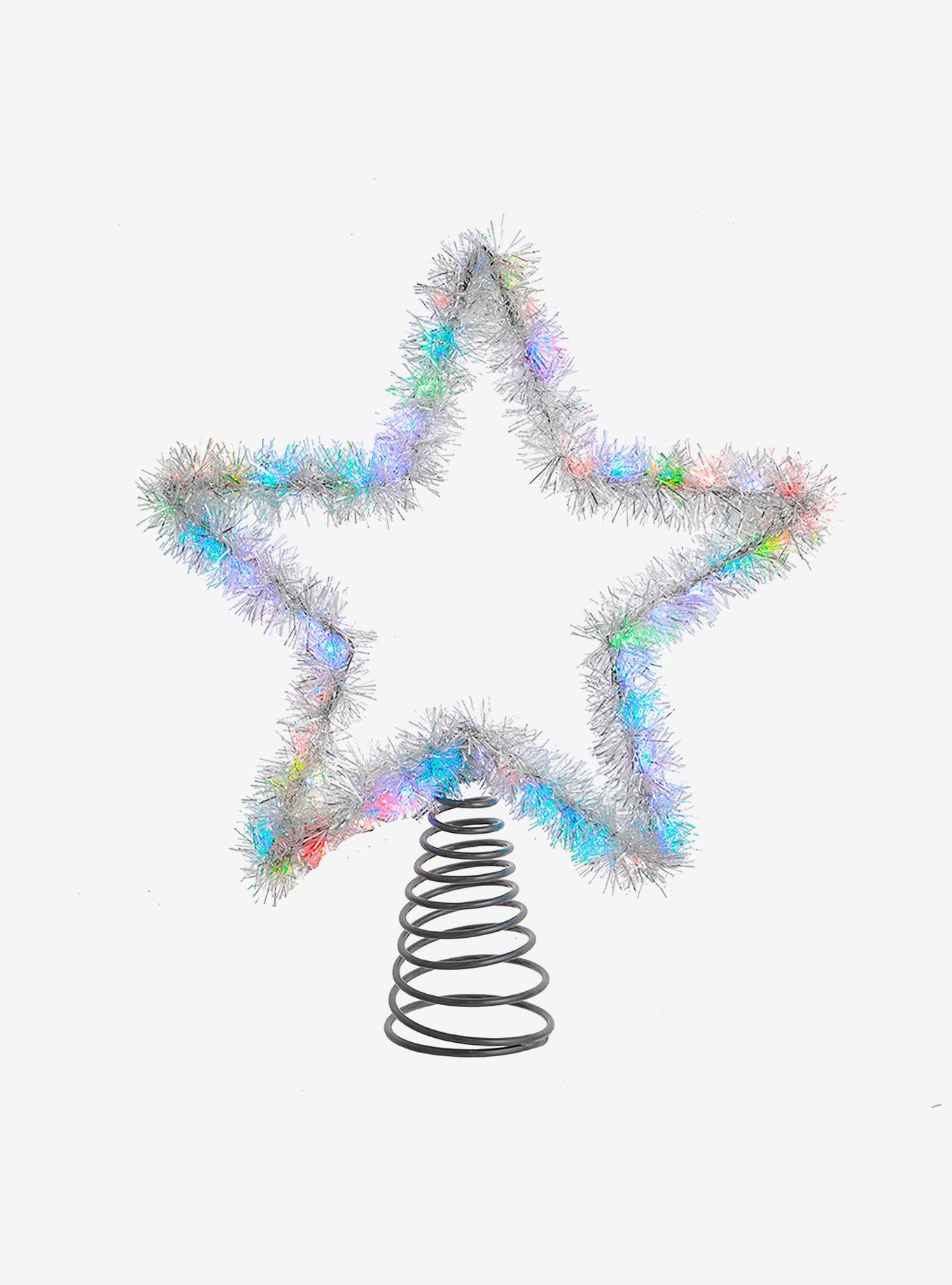 Tinsel Star Tree Topper With RGB LED Lights, , hi-res