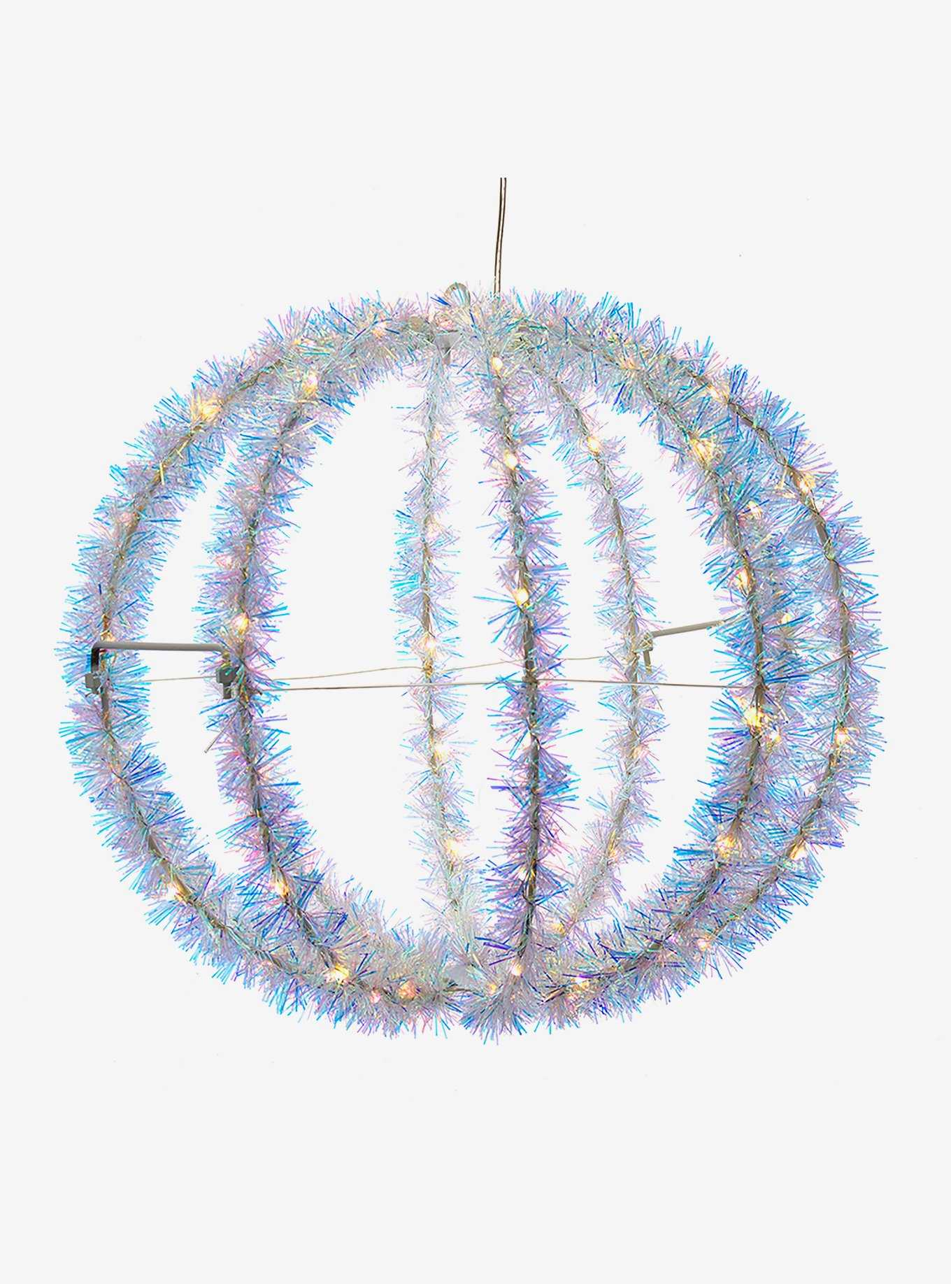 Warm White Led Tinsel Foldable Sphere, , hi-res