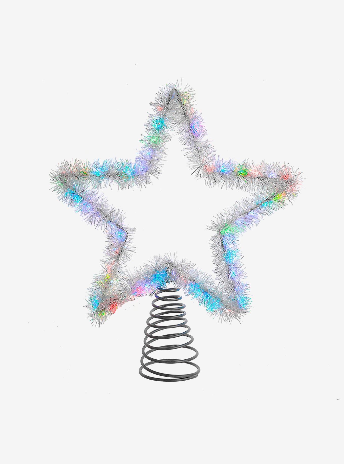 Tinsel Star Tree Topper With Rgb Led Lights, , hi-res