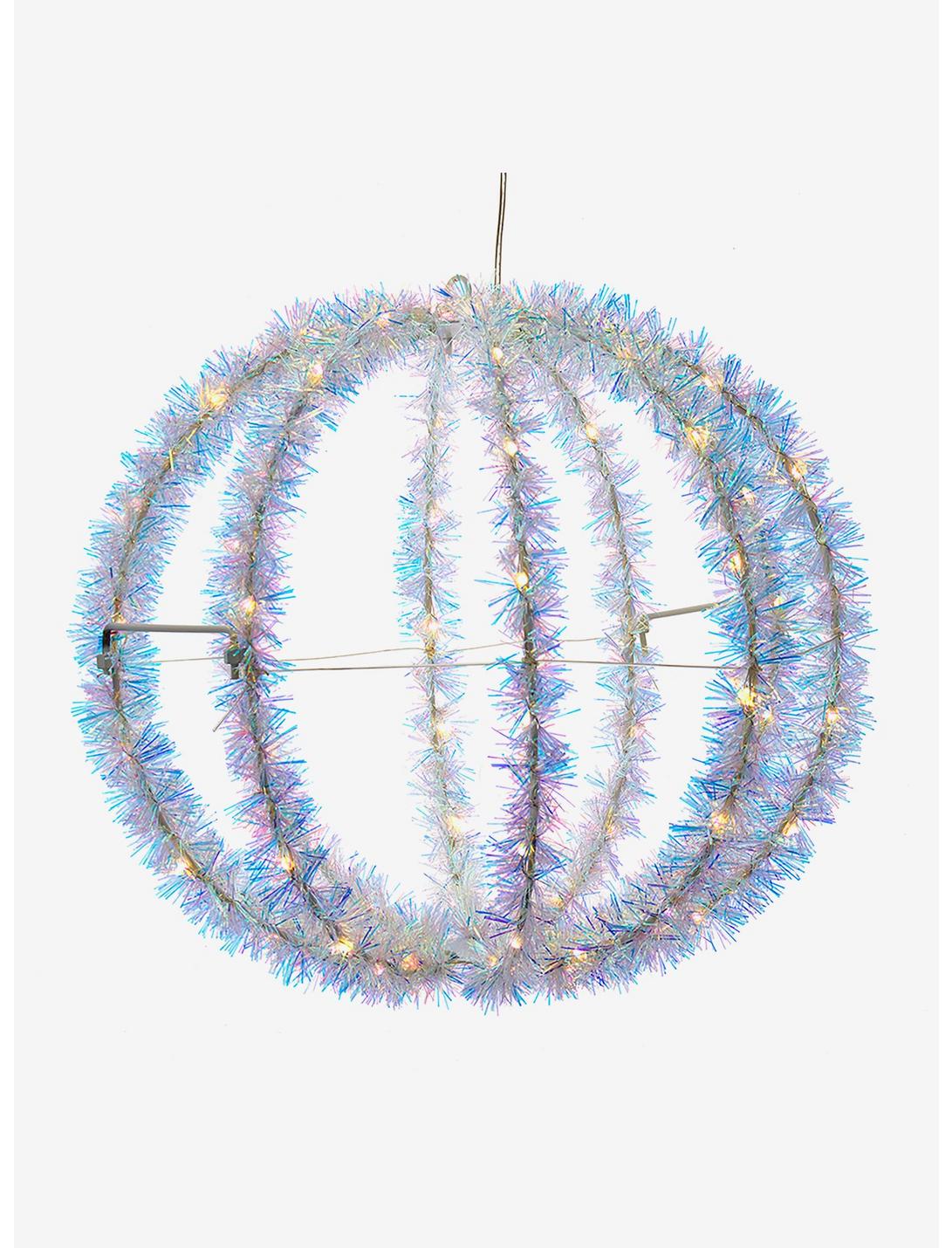Warm White Led Tinsel Foldable Sphere, , hi-res