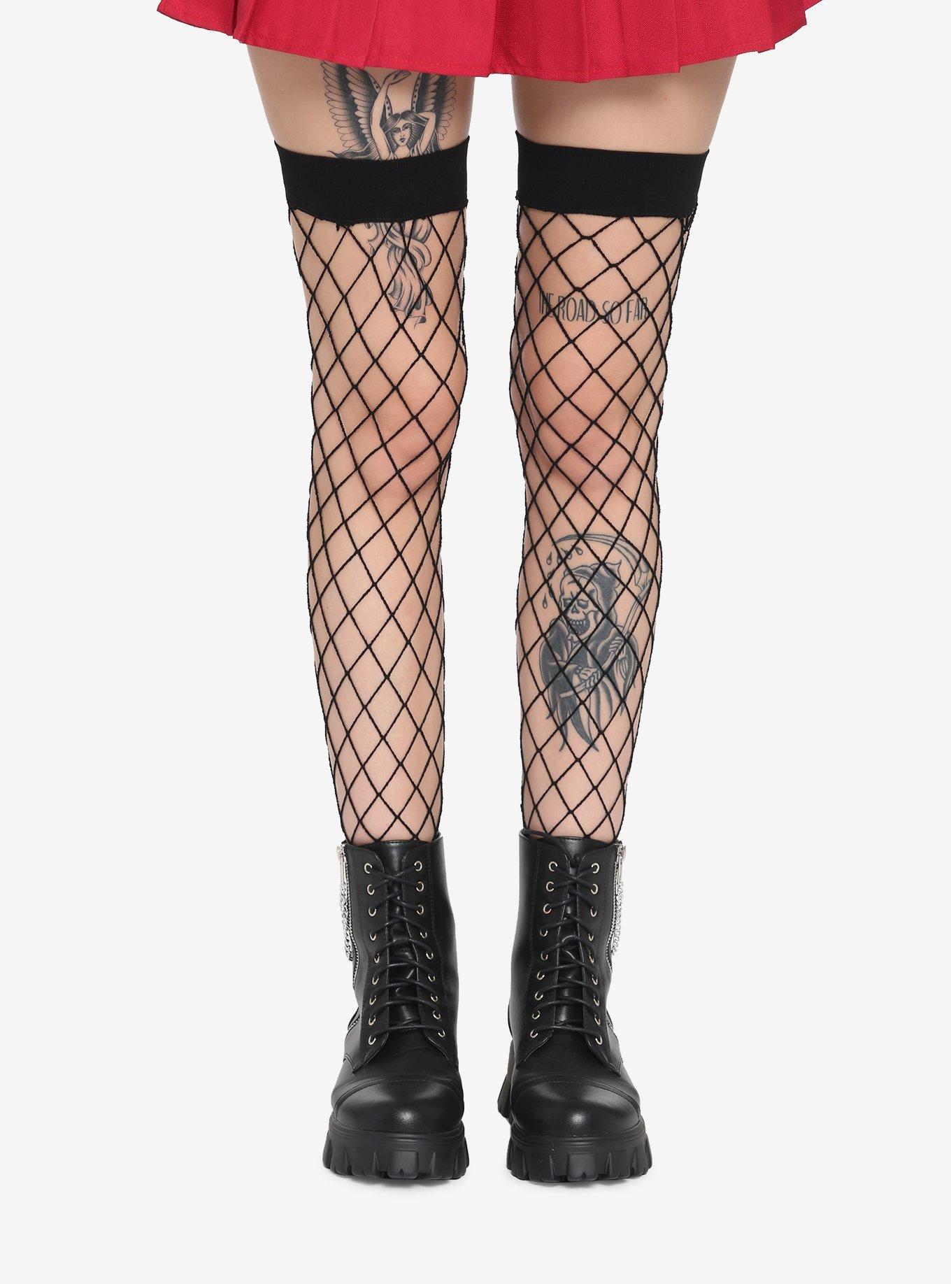 Black Fishnet Thigh Highs | Hot Topic