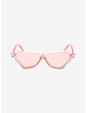 Pink Rhinestone Cat Eye Sunglasses, , hi-res