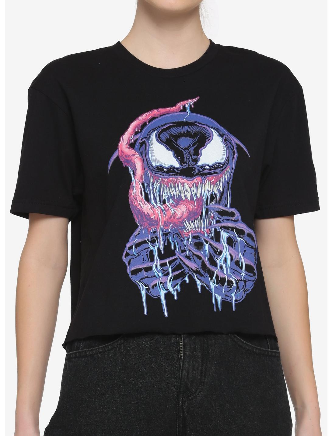 Marvel Venom Tongue Girls Crop T-Shirt, MULTI, hi-res