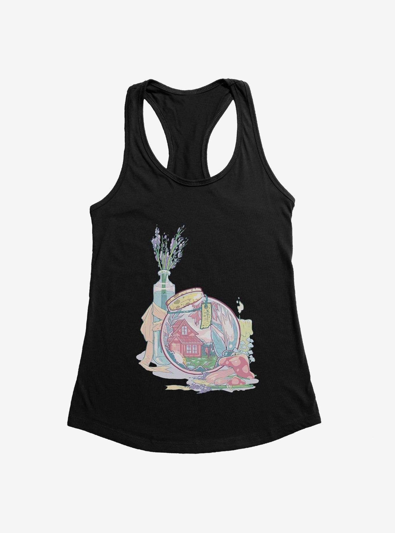 CottageCore Hannah Barr Keep in a Bottle Girls Tank, BLACK, hi-res