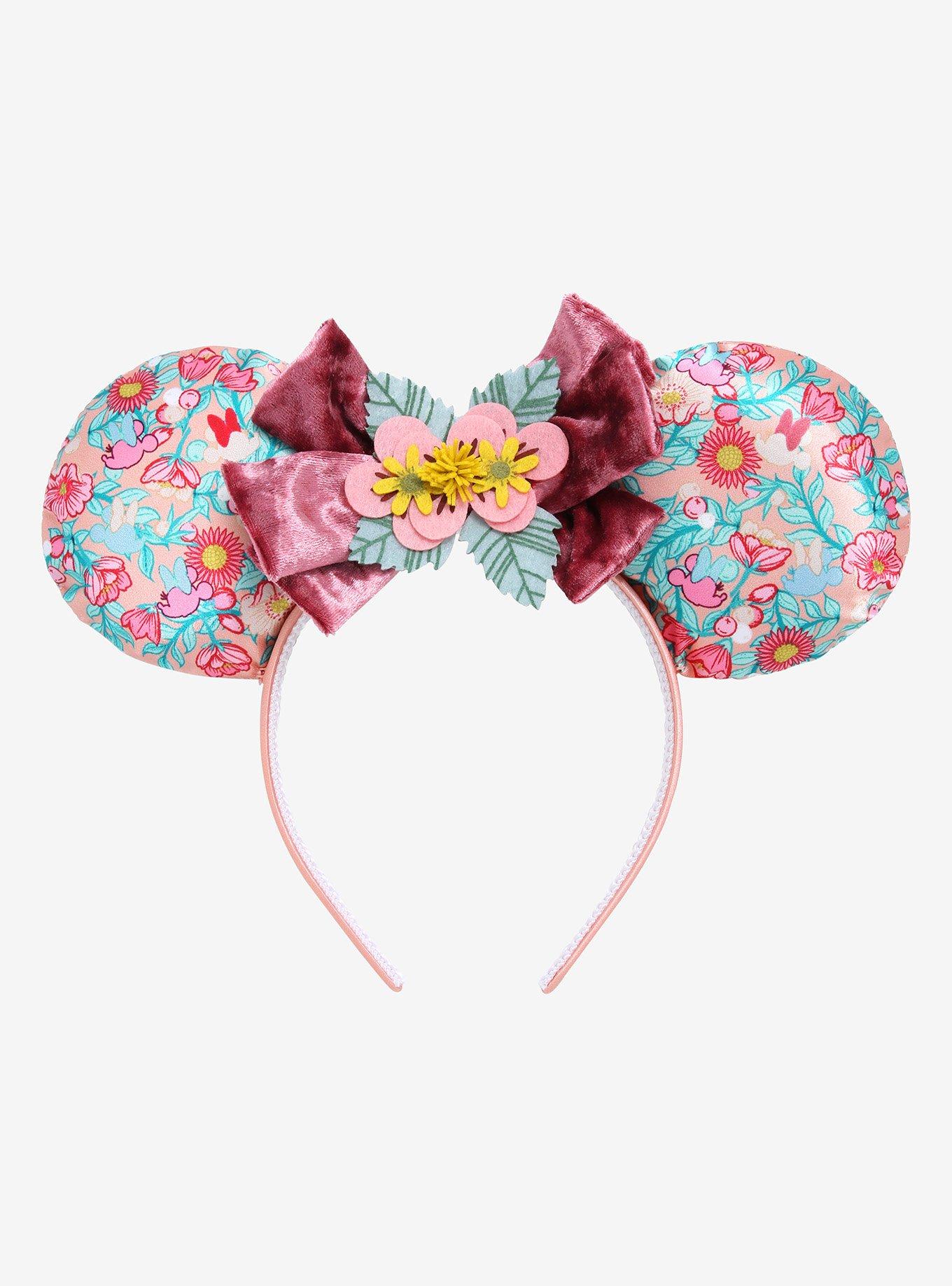 Disney Minnie Mouse Floral Ear Headband - BoxLunch Exclusive , , hi-res