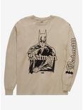 DC Comics Batman Tonal Portrait Long Sleeve T-Shirt - BoxLunch Exclusive , OFF WHITE, hi-res