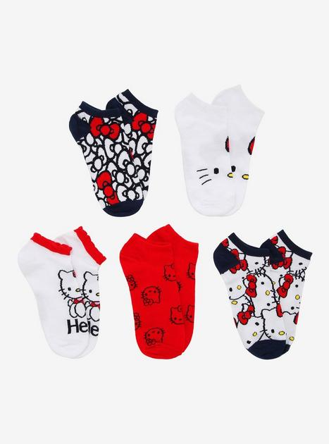 Hello Kitty Black & Red No-Show Socks 5 Pair | Hot Topic