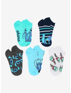 Disney Lilo & Stitch Teal No-Show Socks 5 Pair, , hi-res