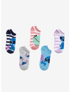 Disney Lilo & Stitch Chibi Stripes No-Show Socks 5 Pair, , hi-res