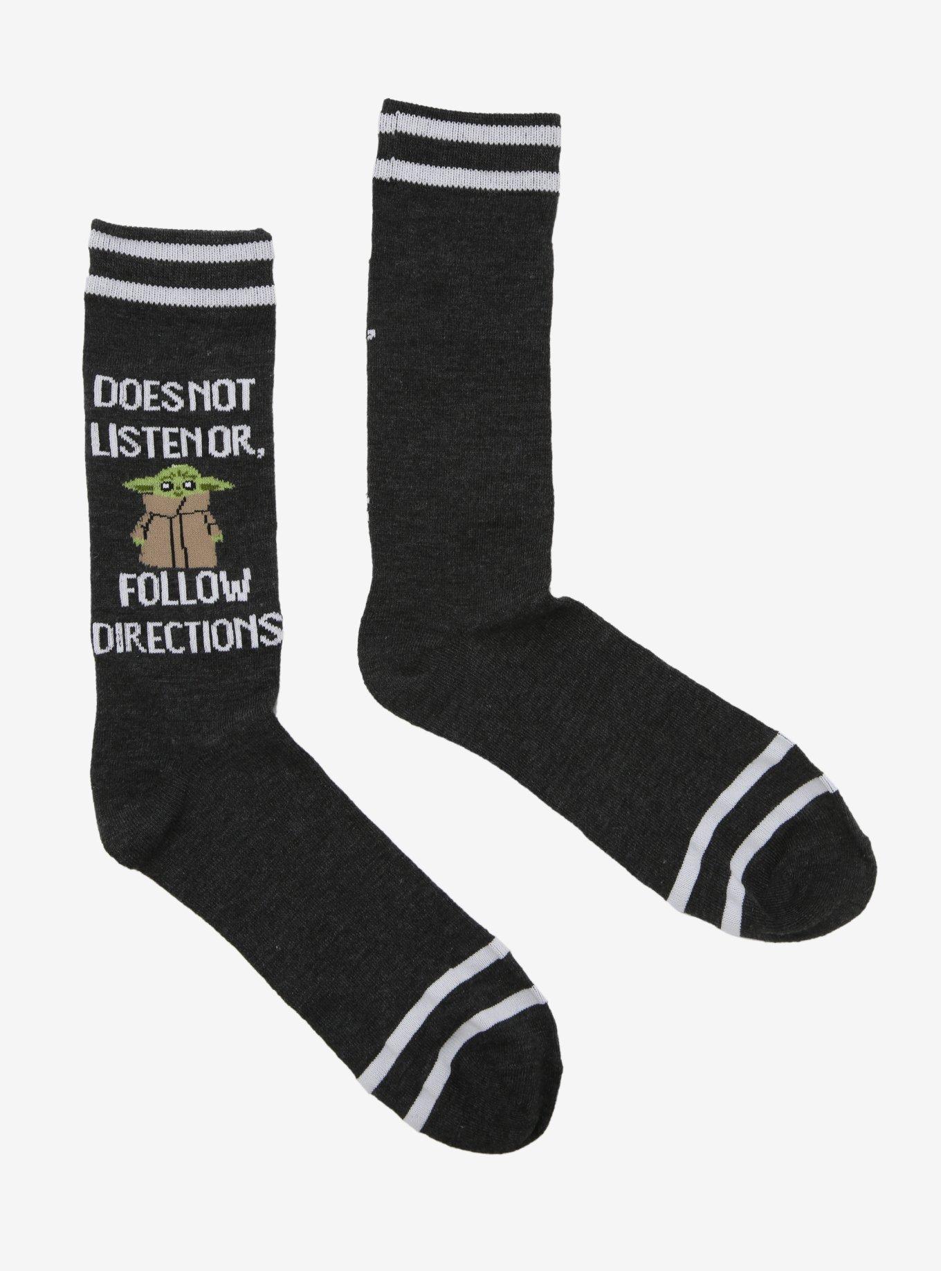 Star Wars The Mandalorian The Child Not Listening Crew Socks, , hi-res