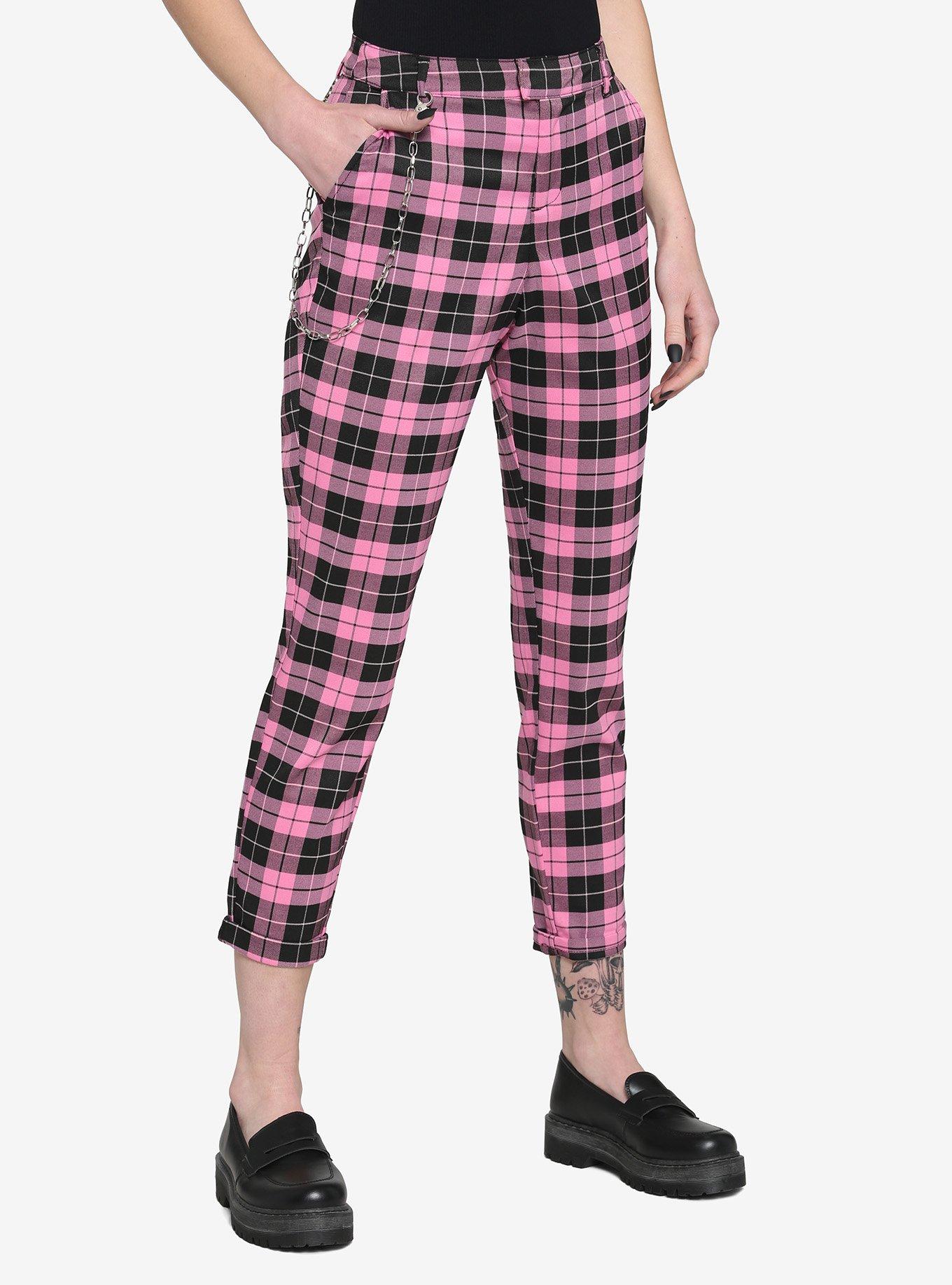 Hot Topic, Pants & Jumpsuits, Hot Topic Womens Red Plaid Chain Pants Size  M