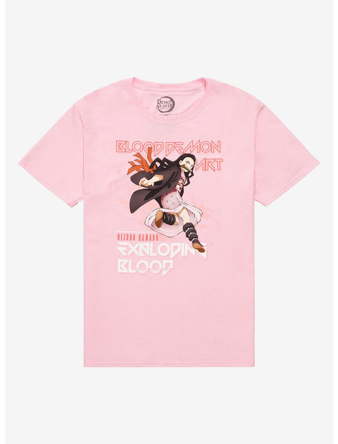 Demon Slayer: Kimetsu no Yaiba Nezuko Blood Demon Art T-Shirt - BoxLunch Exclusive , LIGHT PINK, hi-res