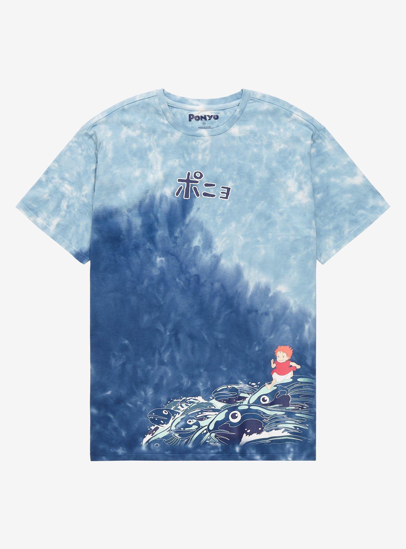 Studio Ghibli Ponyo Waves Dip-Dye T-Shirt - BoxLunch Exclusive, TIE DYE, hi-res