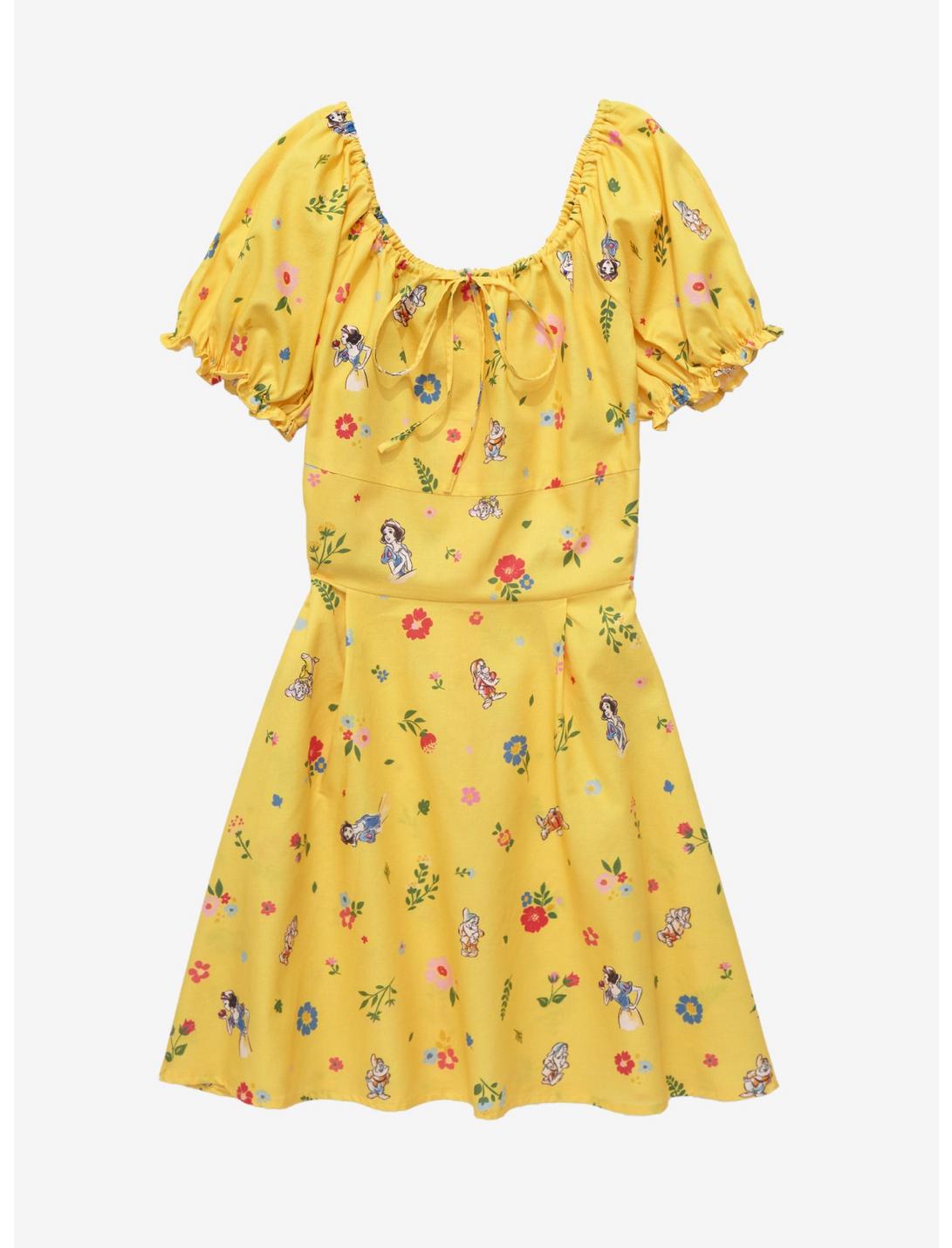 Cakeworthy Disney Snow White and the Seven Dwarfs Floral Spring Dress - BoxLunch Exclusive, LIGHT YELLOW, hi-res
