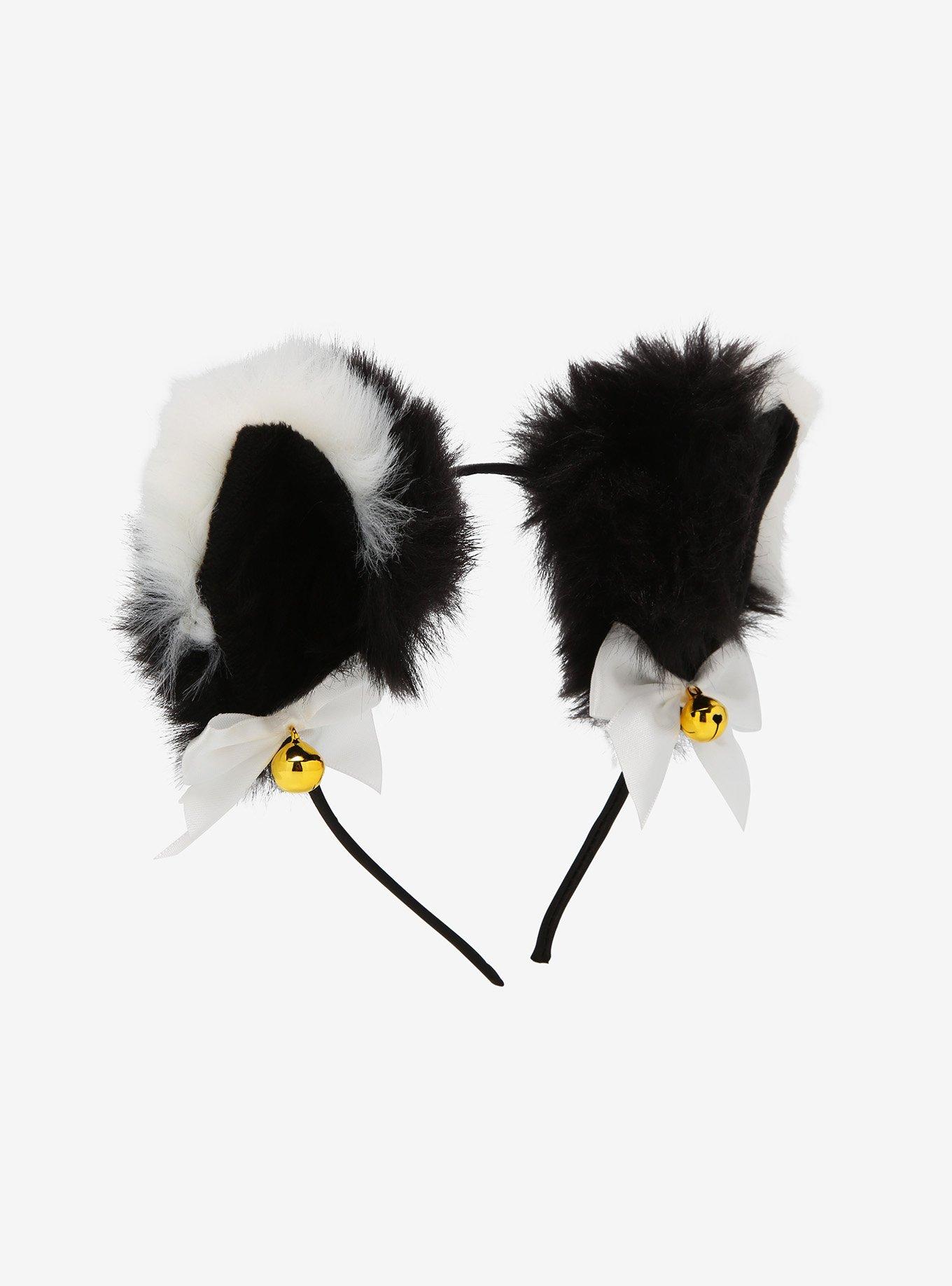 Black & White Cat Ear Headband, , hi-res
