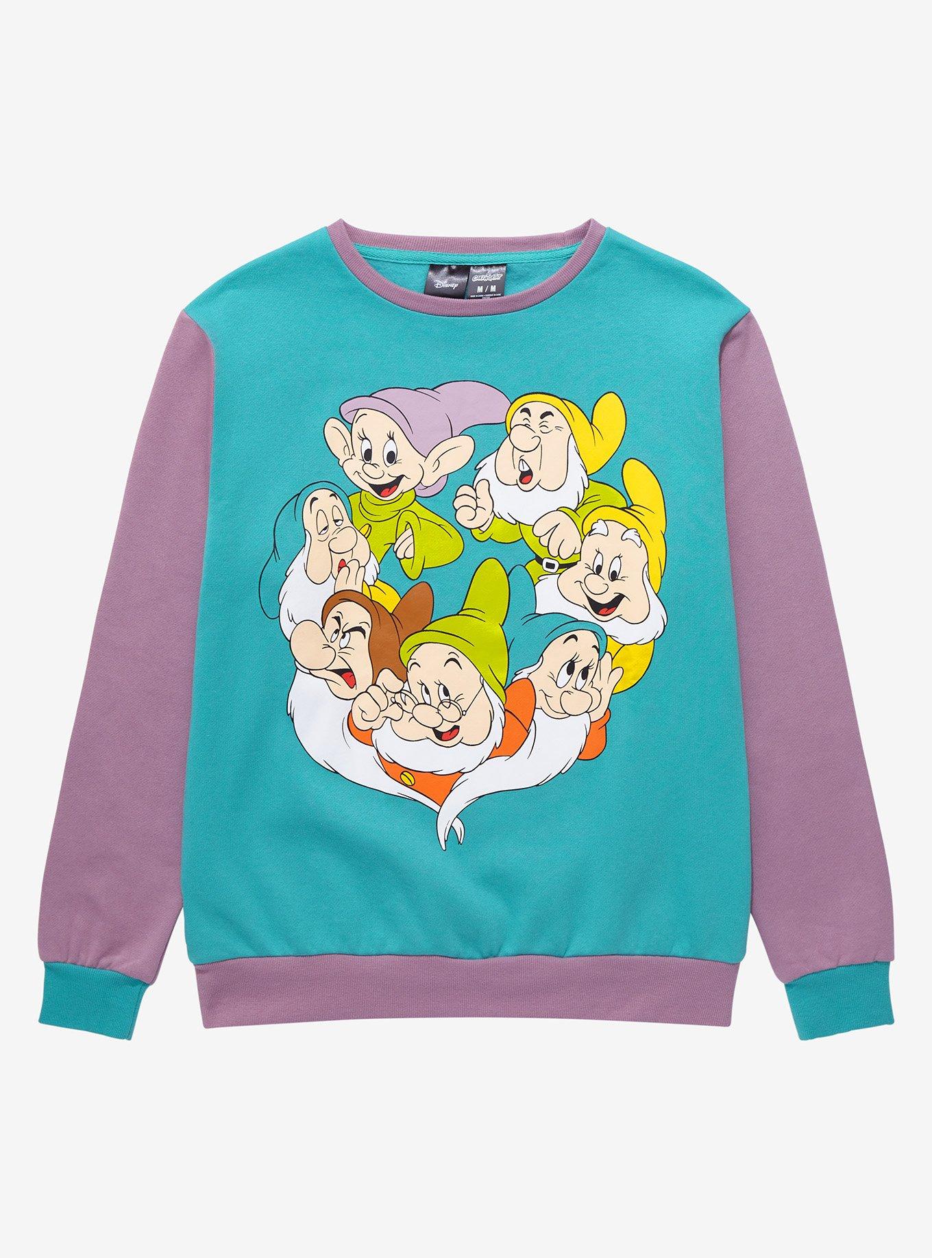 Cakeworthy Disney Snow White and the Seven Dwarfs Group Portrait Color Block Women's Crewneck - BoxLunch Exclusive, MULTI, hi-res