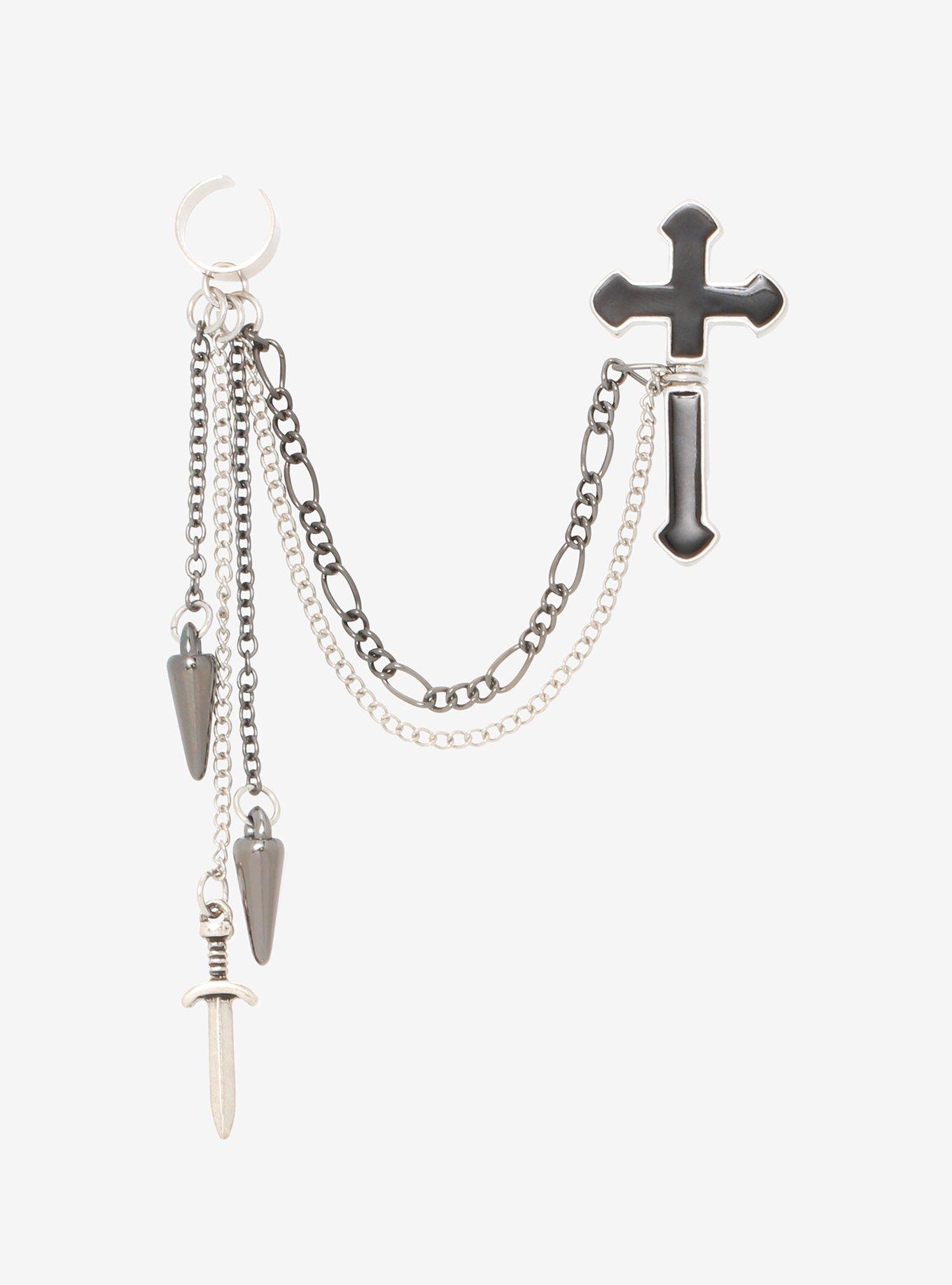 Cross earrings deals hot topic