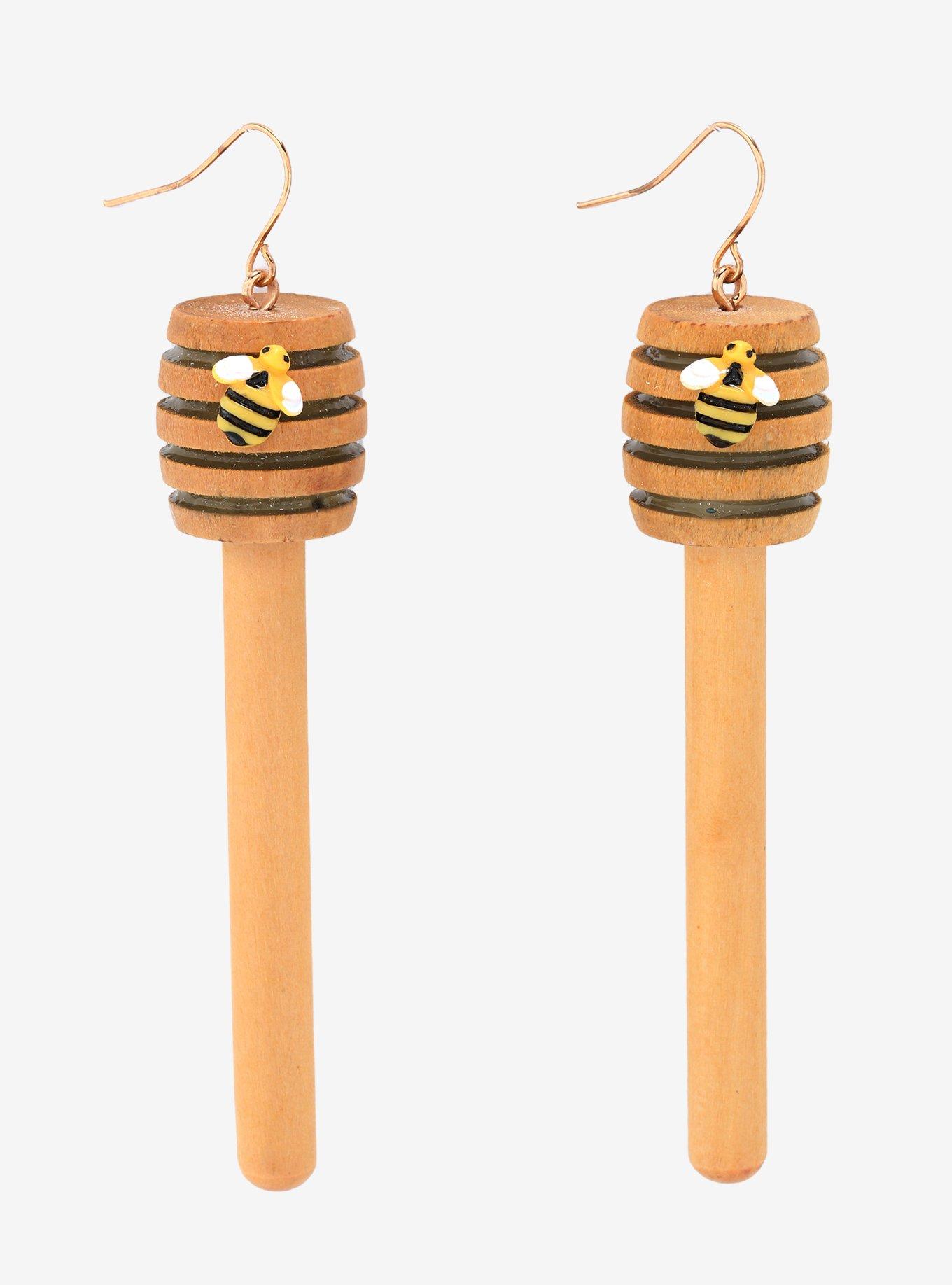 Honey Dipper Bee Drop Earrings, , hi-res