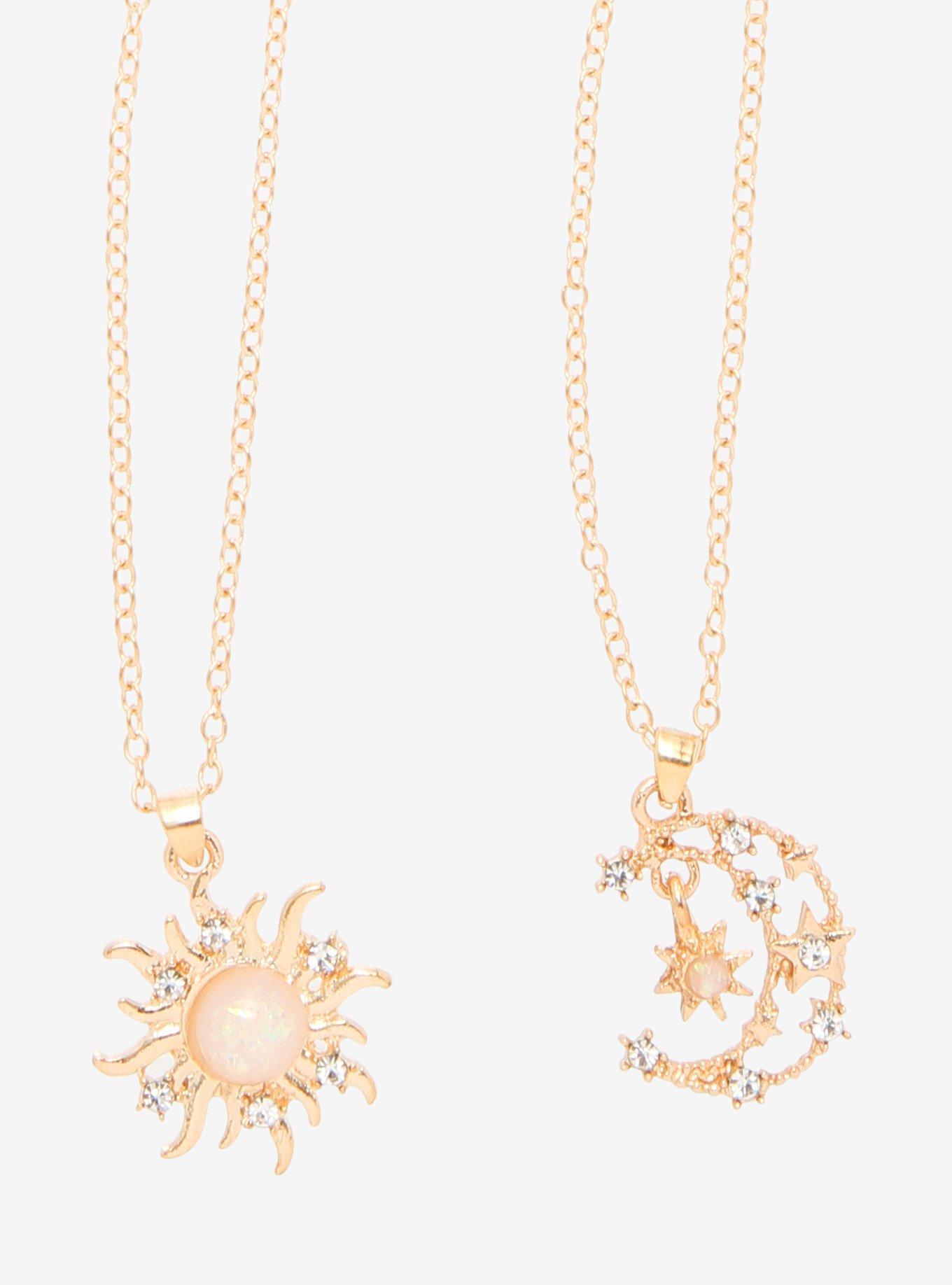 Celestial Moon & Sun Best Friend Necklace Set | Hot Topic