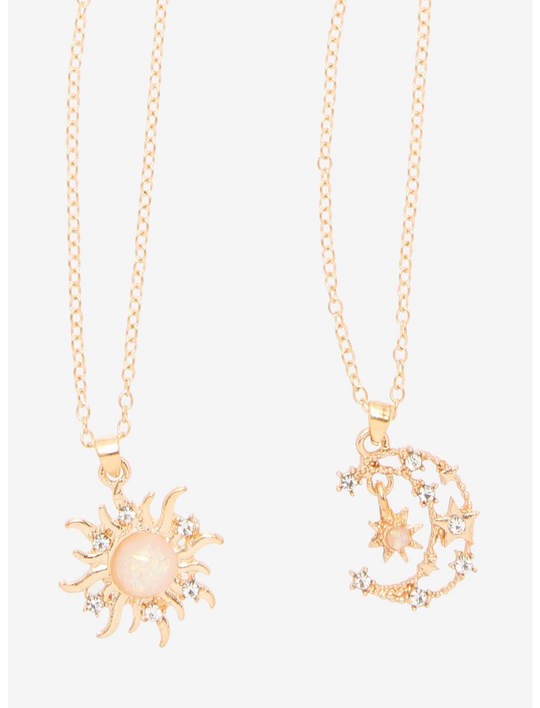 Celestial Moon & Sun Best Friend Necklace Set, , hi-res