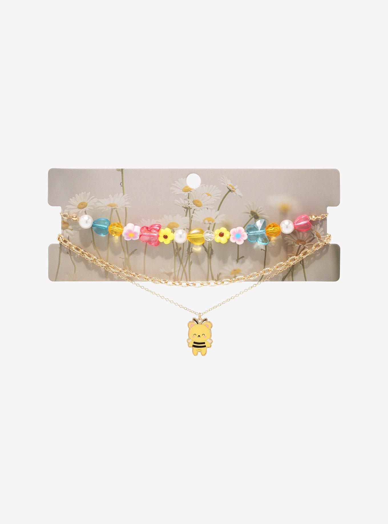 Honey Bear Beaded Necklace Set, , hi-res