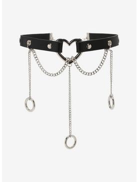 Heart Tiered Chain Choker, , hi-res