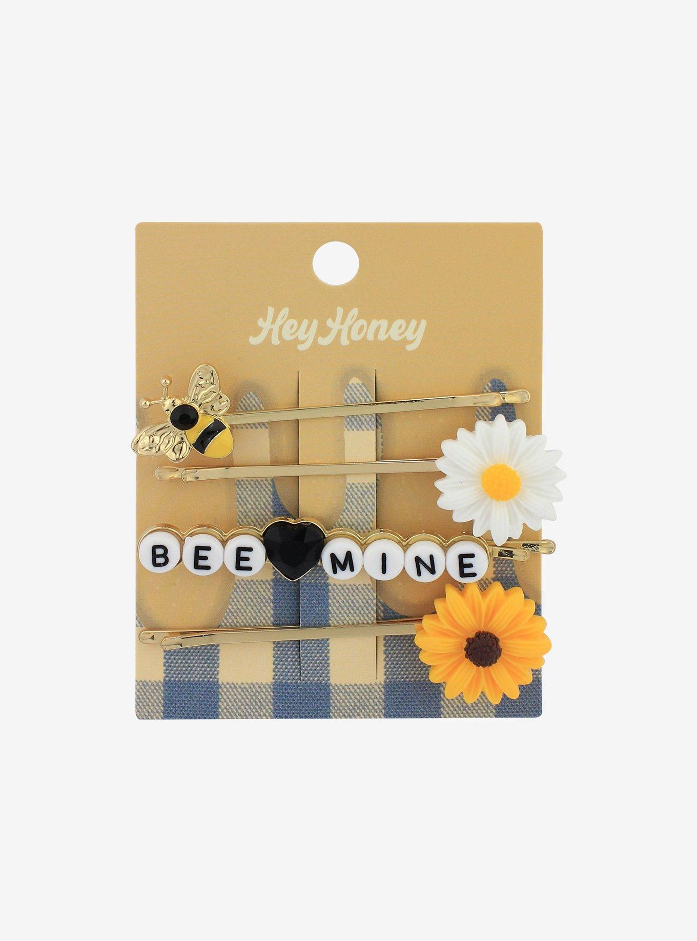 Bee Mine Flower Bobby Pin Set, , hi-res