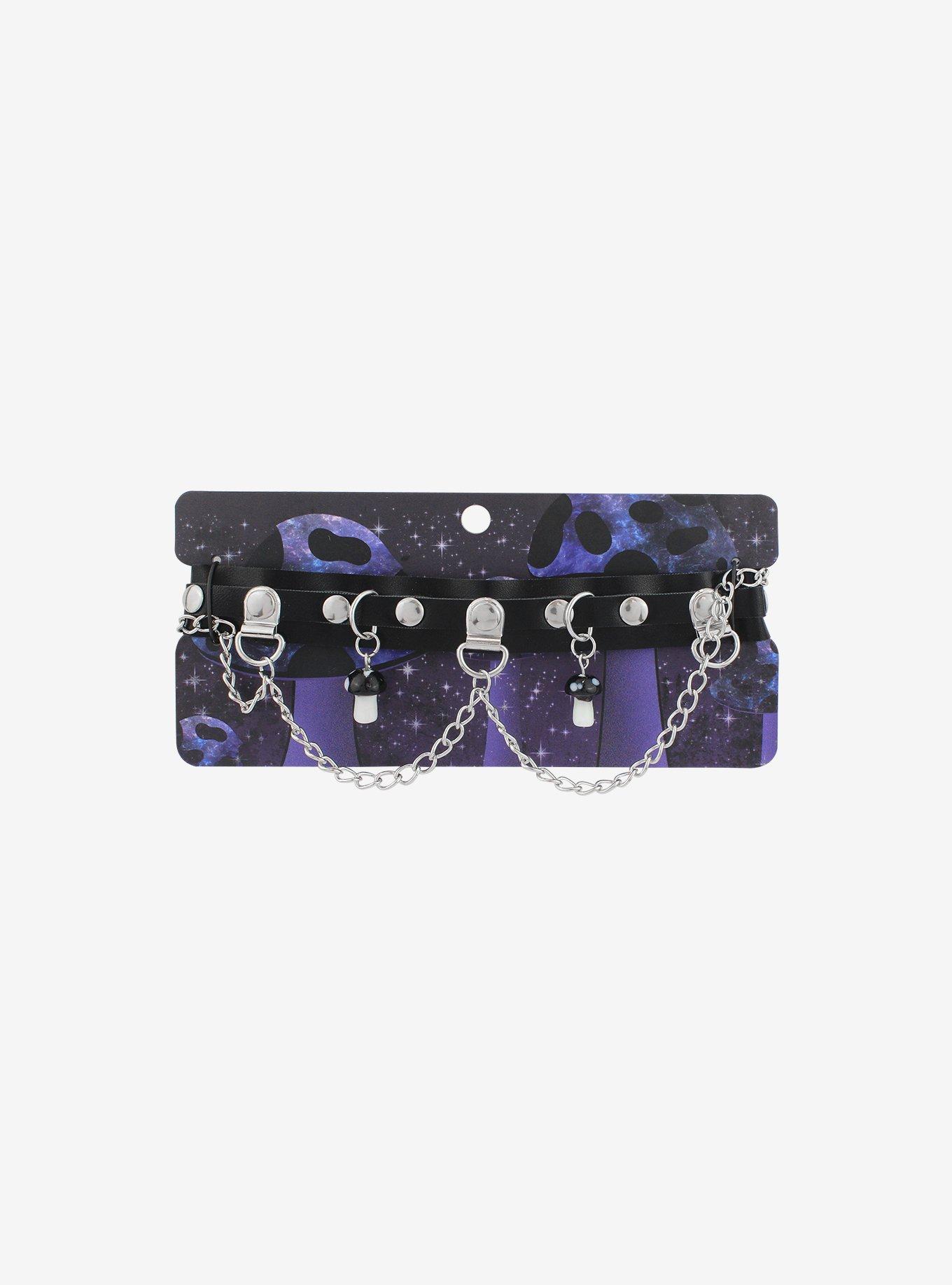 Black Mushroom Chain Choker, , hi-res