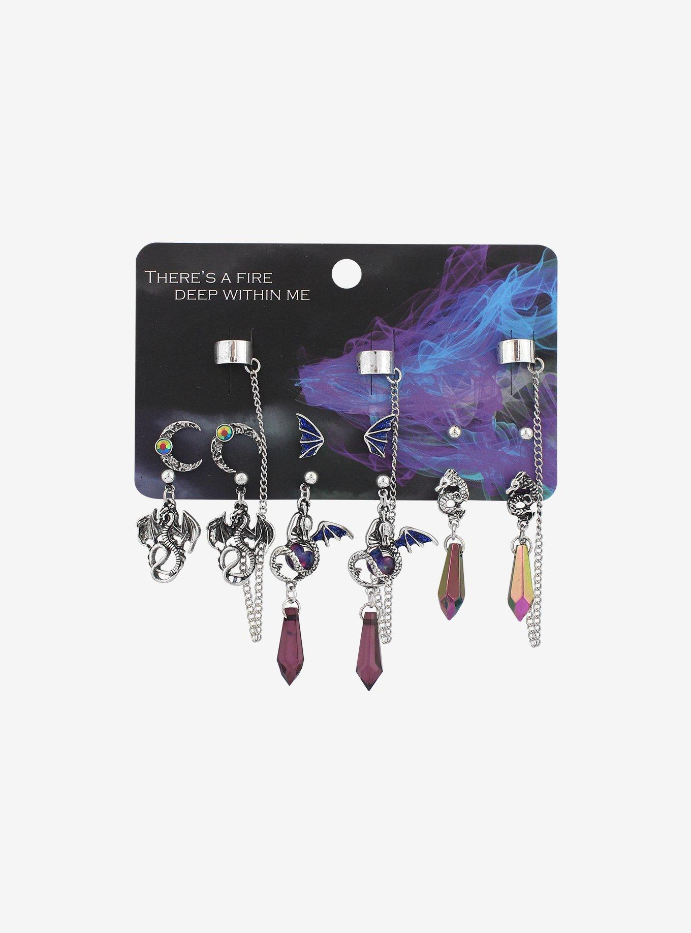 Dragon Crystal Cuff Earring Set Hot Topic